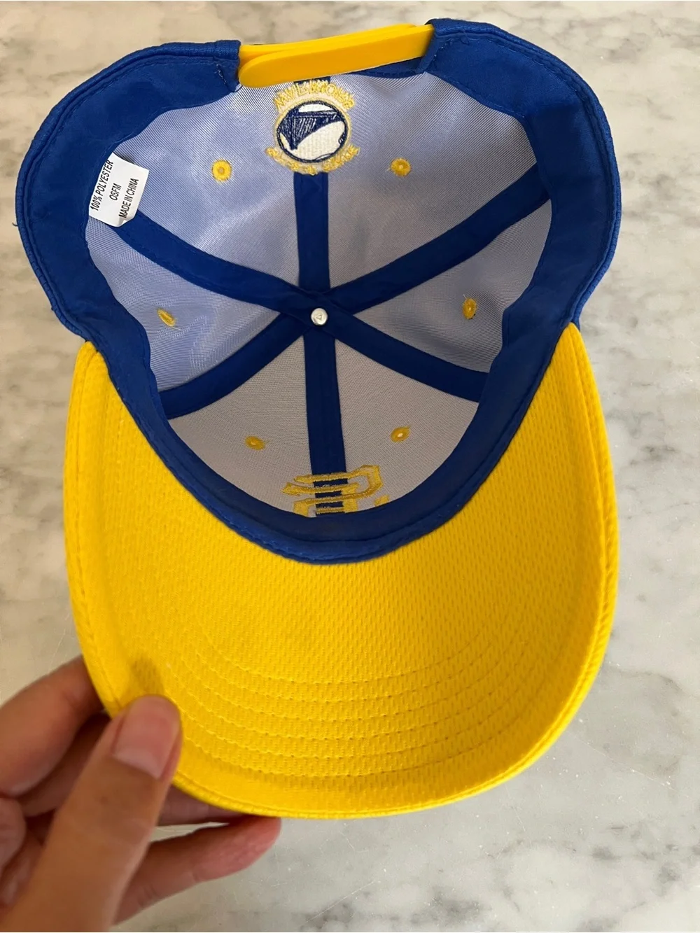 SF Giants GS Warriors Collab Blue & Yellow Baseball Cap w Embroidered Logo